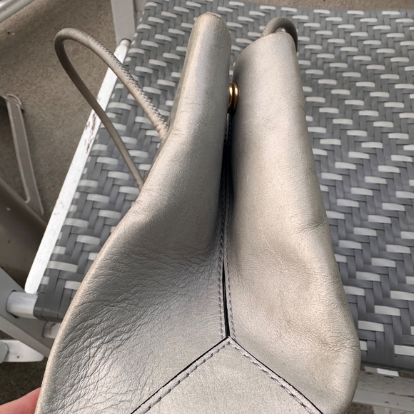 Moschino Genuine Calf Leather Tote Bag with Crossbody Made in ITALY EUC Grey - Picture 8 of 11